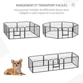 Parc enclos pour chiens modulable – 8 panneaux 60×80 cm
